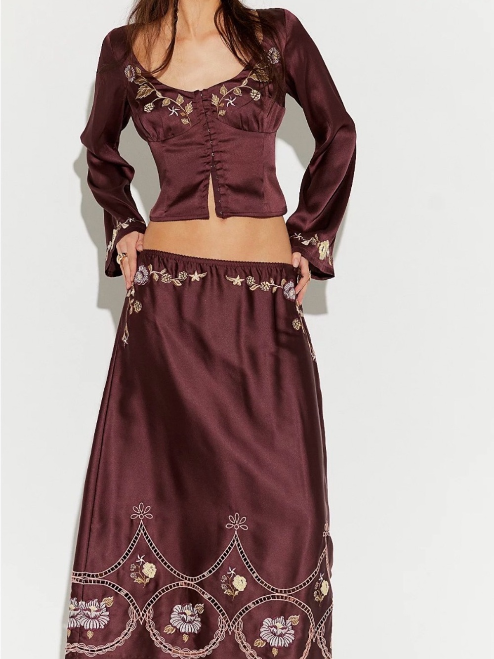 NWT Free People Autumn Bloom Midi Skirt Set SIZE M (read description)